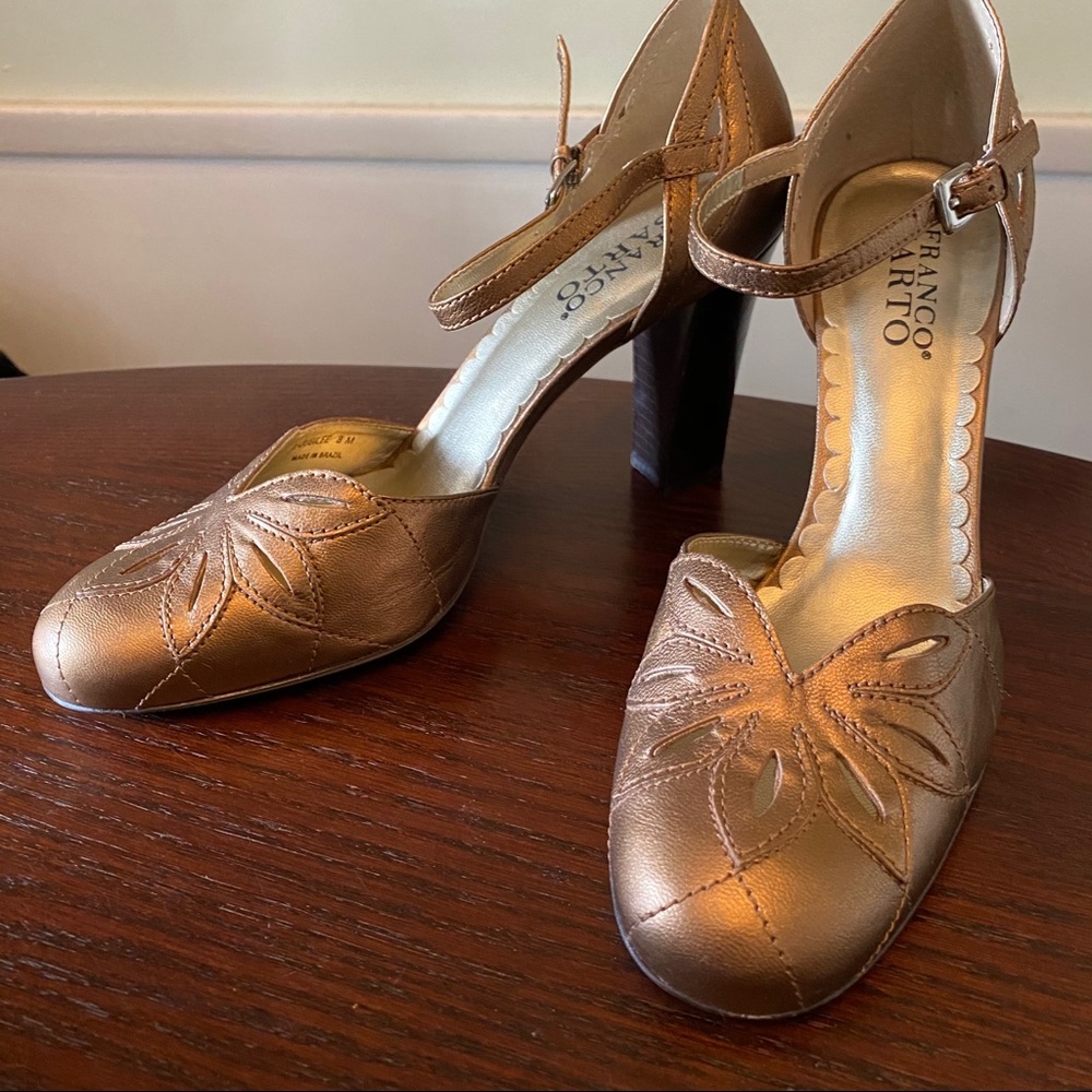Franco Sarto Bronze Mary Jane Heels size 8 - Picture 3 of 12